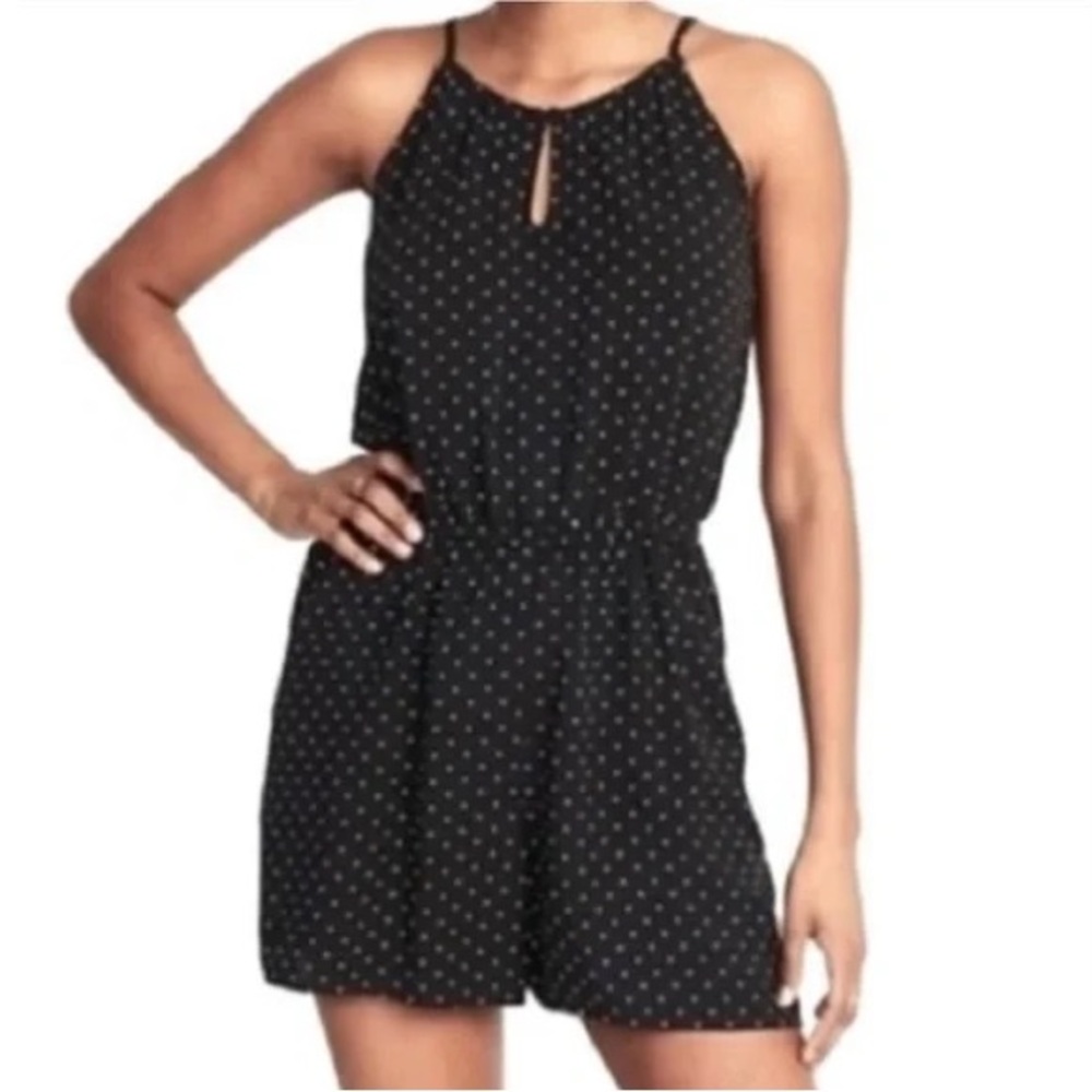 Romper Black w/White Polka Dots Sz S